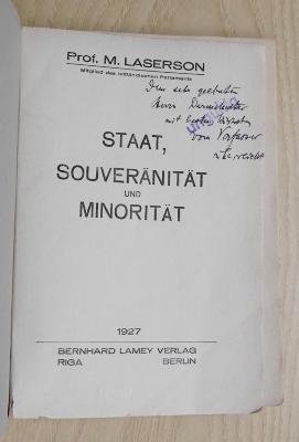 Bg 201 : Staat, Souveränität und Minorität (1927)