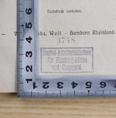 SA 1608&lt;2&gt; :  Aus einer christlichen Gewerkschaft : authentische Darstellung der heillosen Mißwirtschaft im Zentralverband der Staats-, Gemeinde-, Verkehrs-, Hilfs-, und sonstiger Industriearbeiter Deutschlands / von Lupus. (um 1910);- (Zentral-Arbeiterbibliothek für Hamburg-Altona und Umgegend), Stempel: ; 'Zentral-Arbeiterbibliothek für Hamburg-Altona und Umgegend.
3748'. ;- (Zentral-Arbeiterbibliothek für Hamburg-Altona und Umgegend), Stempel: ; 'Zentral-Arbeiterbibliothek für Hamburg-Altona und Umgegend.'.  (Prototyp)