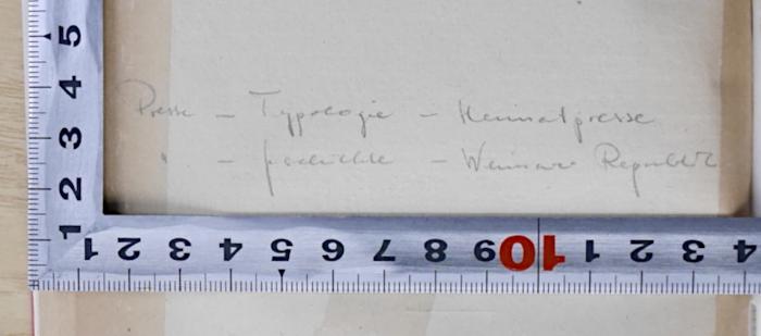 Presse - Typologie - Heimatprsse - " - Geschichte -  Weimarer Republik