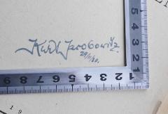 - (Jacobowitz, Kurt), Von Hand: Autogramm, Name, Datum; 'Kurt Jacobowitz 29/11/30.'. 
