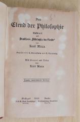 SH 1509 : Das Elend der Philosophie : Antwort auf Proudhon's "Philosophie des Elends". (1921)