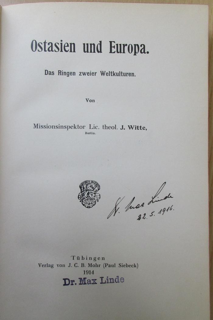 C 737 : Ostasien und Europa : Das Ringen zweier Weltkulturen. (1914)