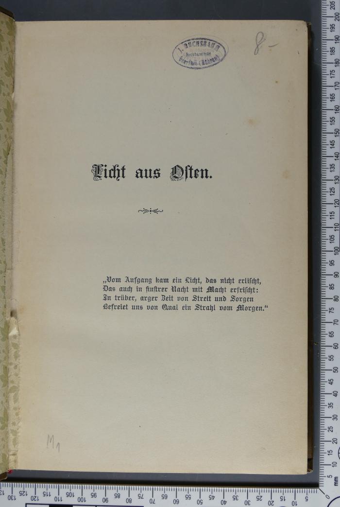 - (Buchsbaum, Ignatz), Von Hand: Preis; '8 -'. 