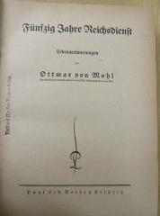 Gd 314a : Fünfzig Jahre Reichsdienst : Lebenserinnerungen  (1920)