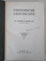 C 811 : Chinesische Geschichte. (1912)