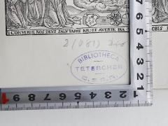 - (Congregatio Sanctissimi Redemptoris;Congregatio Sanctissimi Redemptoris Auxilium Christian Teterchen), Stempel: Name, Berufsangabe/Titel/Branche, Ortsangabe; 'Bibliotheca Teterchen C. S S. R.'.  (Prototyp)