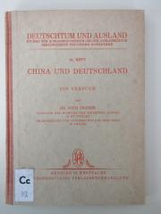 Cc 92 : China und Deutschland : ein Versuch (1927)