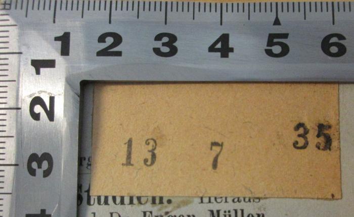 -, Etikett: Datum; '13 7 35'
