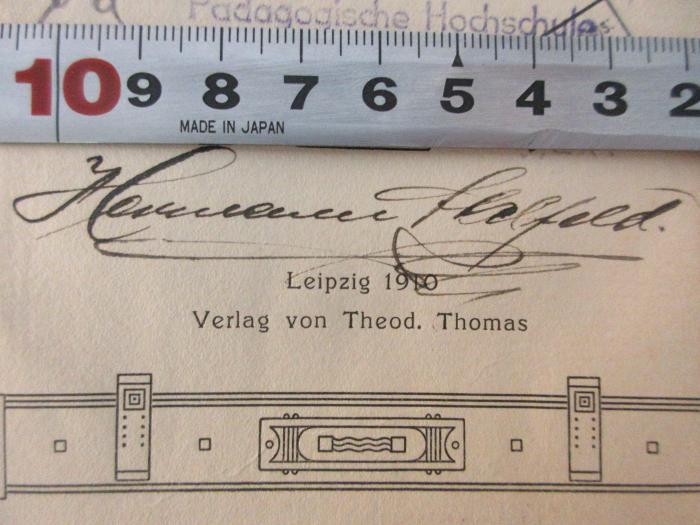 - (Ahlfeld, Hermann), Von Hand: Name; 'Hermann Ahlfeld'.  (Prototyp)