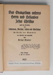 BC 2215 D587 : Das Evangelium unseres Herrn und Heilandes Jesus Christus (1923)