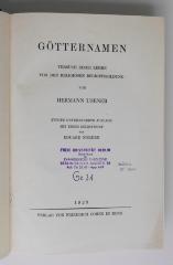 BE 2320 V84.1929 : Götternamen. Versuch einer Lehre von der religiösen Begriffsbildung (1929)