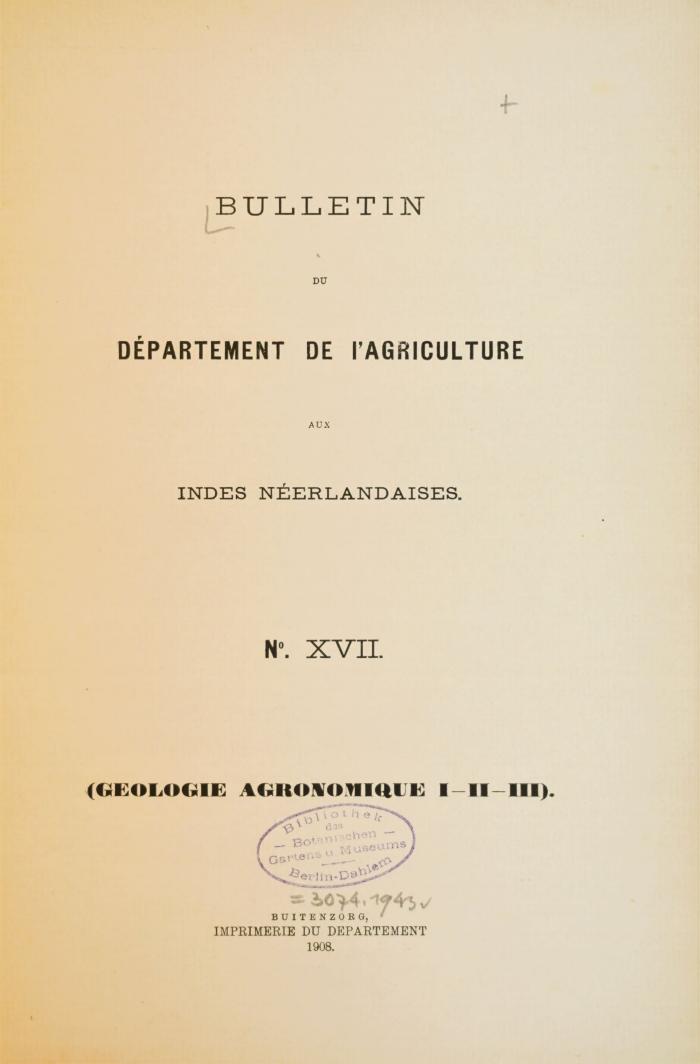 NL 20 : Bulletin du Départment de l'Agriculture aux Indes Neerlandaises (1906/11)