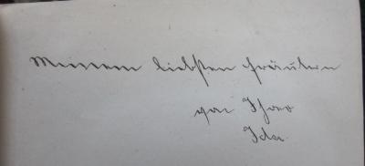 Bk 1322: Vor Vierzig Jahren : Natur und Cultur auf der nordfriesischen Insel Nordstrand (1891);- (unbekannt;[?], Ida), Von Hand: Widmung, Name; 'Meinem liebsten Fräulein von Ihrer Ida'. 