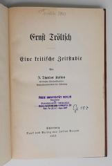 BH 2268 K11 : Ernst Tröltsch. Eine kritische Zeitstudie (1912)