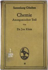 7/212 : Chemie. Anorganischer Teil. [= Sammlung Göschen, Bd. 37.] (1926)