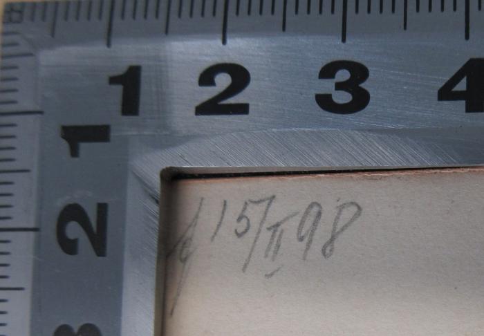 -, Von Hand: ; 'f 15/II 98'