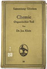 7/213 : Chemie. Organischer Teil. [= Sammlung Göschen, Bd. 38.] (1929)