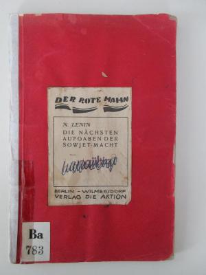 Ba 783 : Die nächsten Aufgaben der Sowjet-Macht (1919)