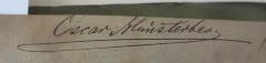 - (Münsterberg, Oskar), Von Hand: Autogramm, Name; 'Oscar Münsterberg'.  (Prototyp)