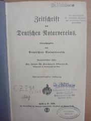 C Z I 31 Mag (ausgesondert) : Zeitschrift des deutschen Notarvereins (1928)