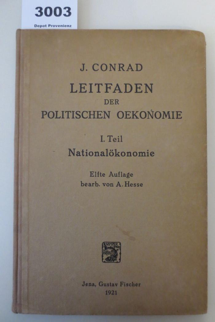  Leitfaden zum Studium der politischen Oekonomie. Erster Teil: Nationalökonomie (1921)