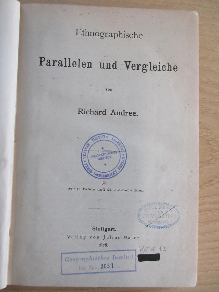 Völk 13 : Ethnographische Parallelen und Vergleiche (1878)