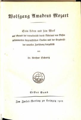 Mus 550 Mo 5/12 - 1 : Wolfgang Amadeus Mozart. Sein Leben und sein Werk. (1913)