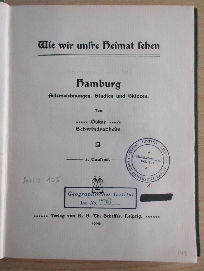 SchlH 105 : Hamburg. Federzeichnunhen, Studien und Skizzen. (1905)