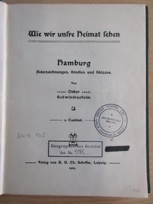 SchlH 105 : Hamburg. Federzeichnunhen, Studien und Skizzen. (1905)