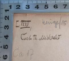 - (Michaelis, Curt), Von Hand: Name; 'L. XXXIV, Curt [T]h. Michaelis'. 