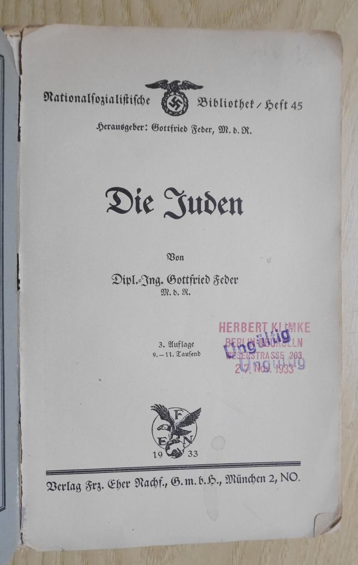 Bh 488 3 : Die Juden (1933)