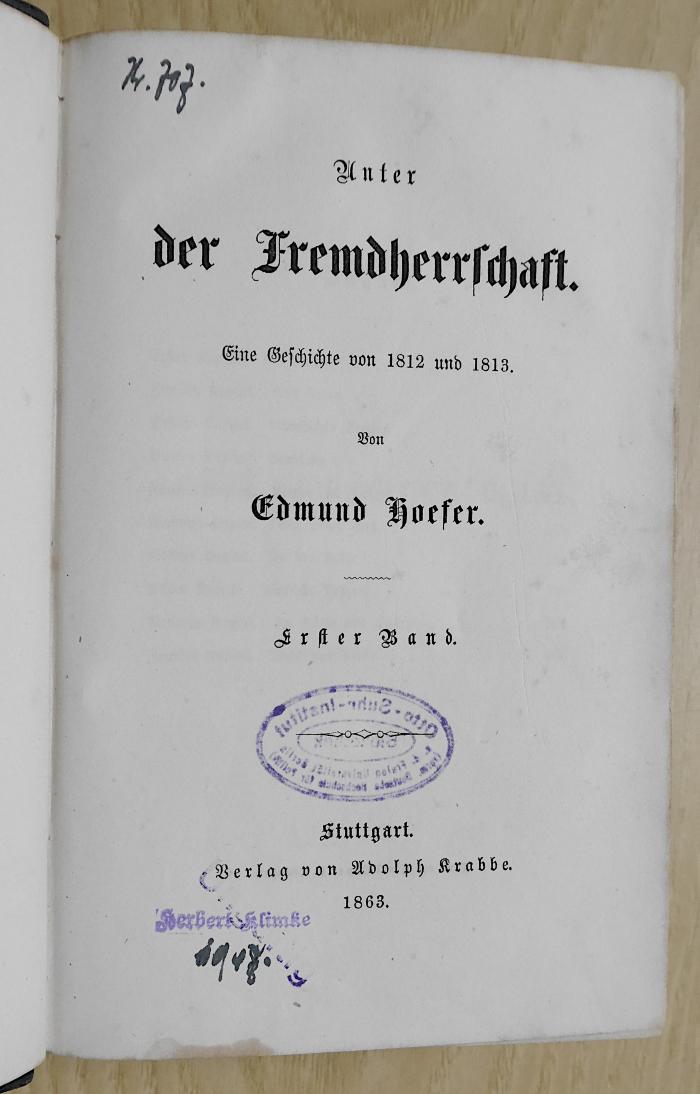 Sp 401 : Unter der Fremdherrschaft (1863)