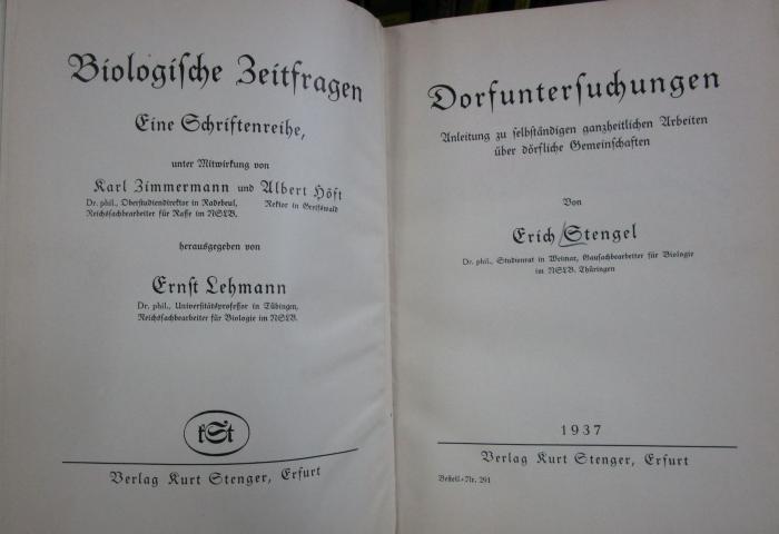 Fd 199 2. Ex.: Dorfuntersuchungen: Anleitung zu selbständigen ganzheitlichen Arbeiten über dörfliche Gemeinschaften (1937)