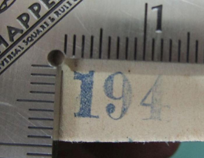 Dd 480: Schlangen-Darstellungen in der textilen und keramischen Kunst der Südküste Alt-Perus (Paracas und Nazca) (1933);- (unbekannt), Stempel: Nummer, Signatur; '194'. 