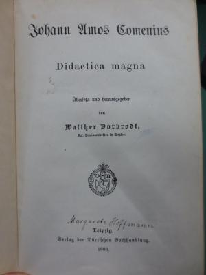 Pa 310: Didactica magna (1906)