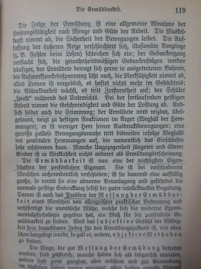 XV 2881 c, 2.Ex.: Psychologie des Kindes (1912);- (unbekannt), Von Hand: Annotation. 