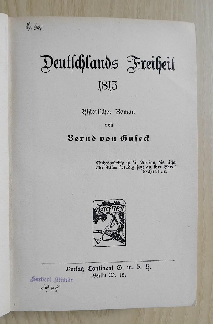 Sp 399 : Deutschlands Freiheit 1813 (ca. 1940)