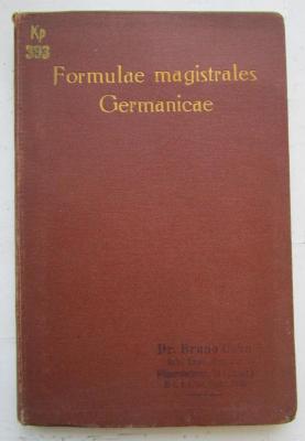 Kp 393: Formulae magistrales Germanicae (F. M. G.) (1912)