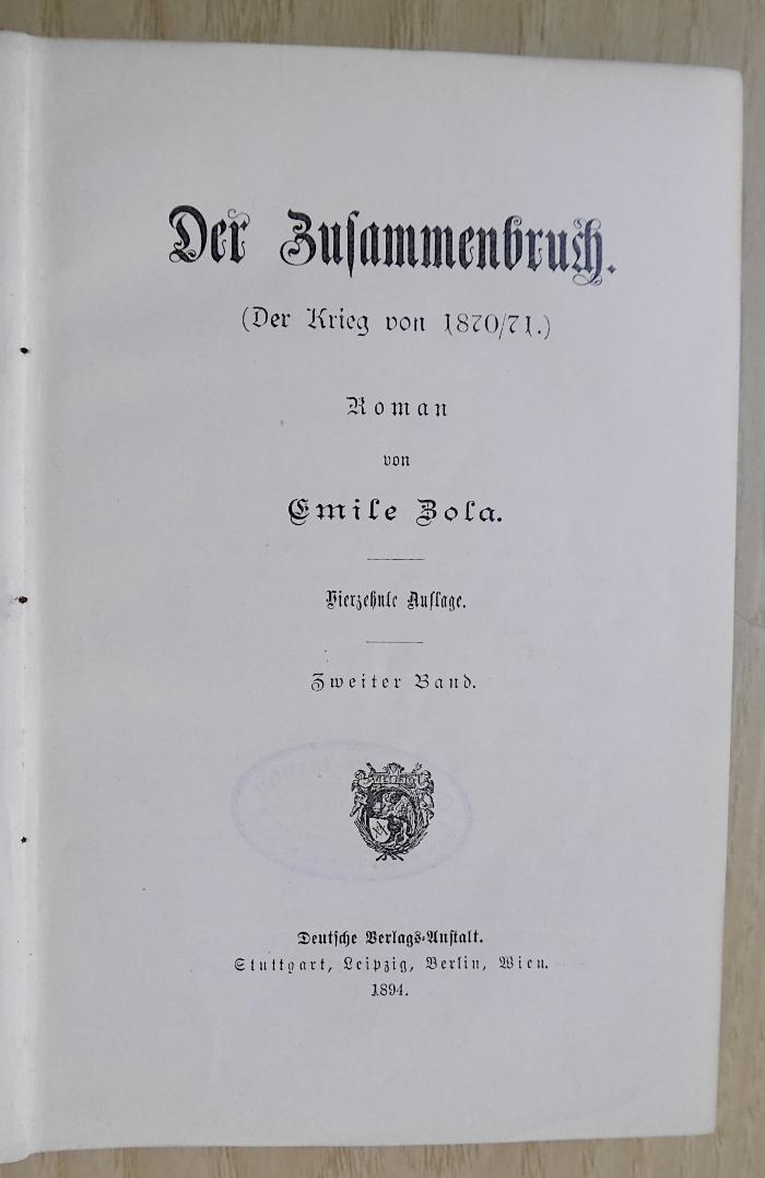 Sp 343-2 14 : Der Zusammenbruch. Der Krieg von 1870/71. (1894)