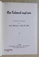 Pb 636 : Der Talmud sagt uns (1936)
