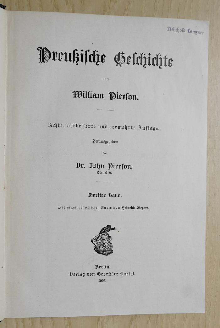 Gb 434-2&lt;8&gt; : Preußische Geschichte (1903)