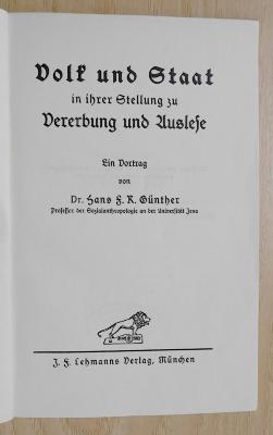 Bf 189 : Volk und Staat in ihrer Stellung zu Vererbung und Auslese (1933)