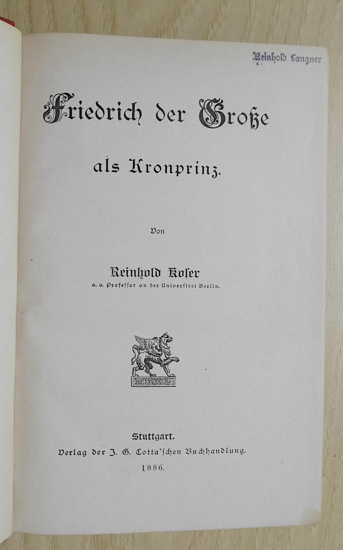 Gd 437 : Friedrich der Große als Kronprinz (1886)