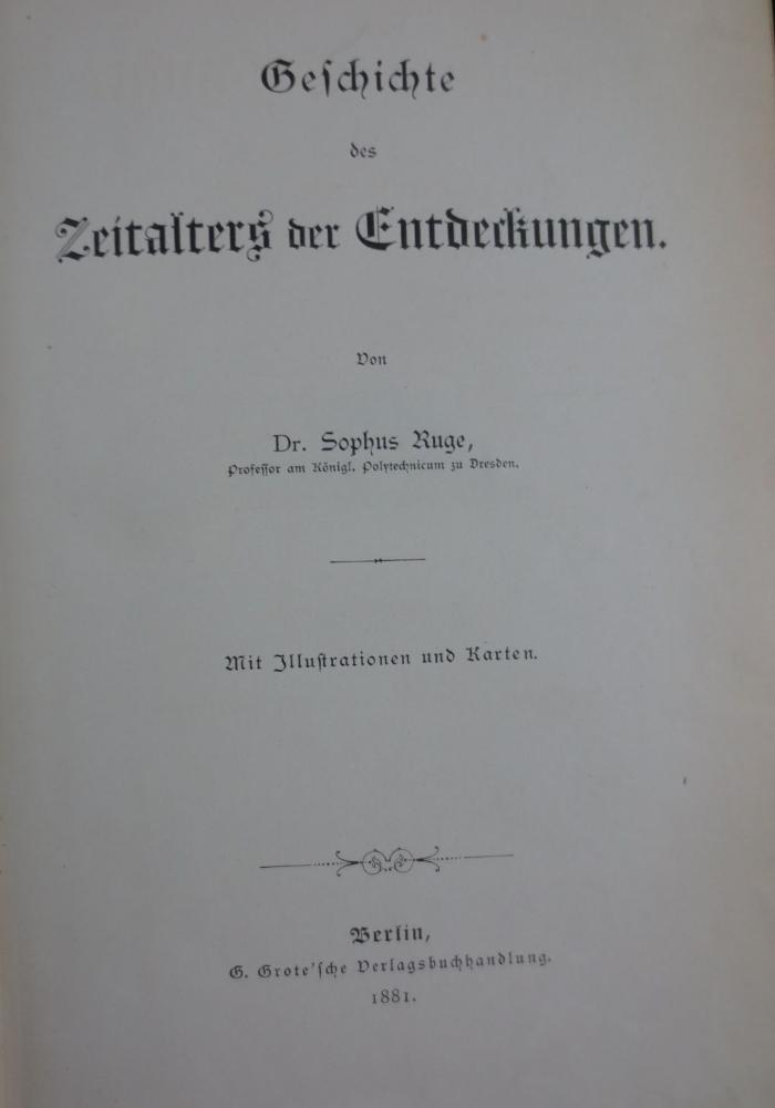 I 387 2,9 3. Ex.: Geschichte des Zeitalters der Entdeckungen (1881)
