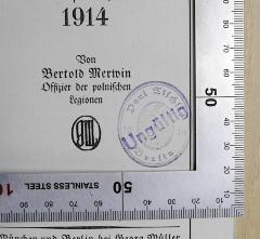 - (Fischer, Paul), Stempel: Name, Ortsangabe, Datum; 'Paul Fischer Berlin 1919'. 