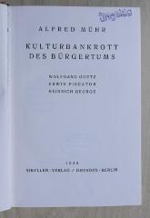 Sp 218 : Kulturbankrott des Bürgertums (1928)