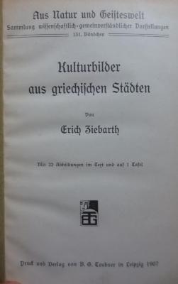 I 1475 2. Ex.: Kulturbilder aus griechischen Städten (1907)