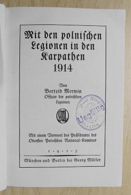 SH 1698 : Mit den polnischen Legionen in den Karpathen 1914 (1915)