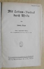 Gf 439 4 : Mit Lettow-Vorbeck durch Afrika (1921)