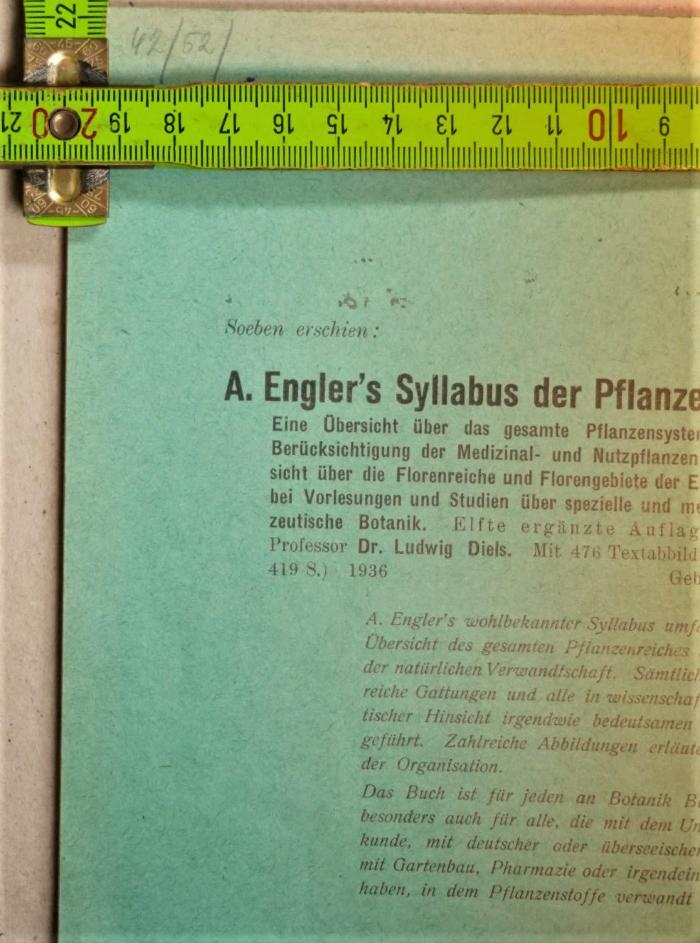 - (Antiquariat Alfred Wolf (Wien)), Von Hand: Inventar-/ Zugangsnummer, Buchhändler; '42/52/'. 